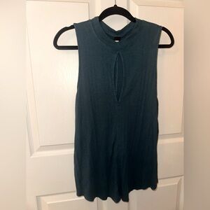 We The Free free people Sleeveless teal keyhole front ribbed Tank Top modal L